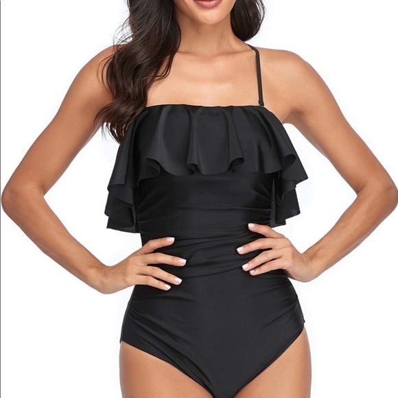Swim Ruffle Strapless Tummy Control Swimsuit Poshmark